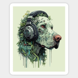 Futuristic music dog Magnet